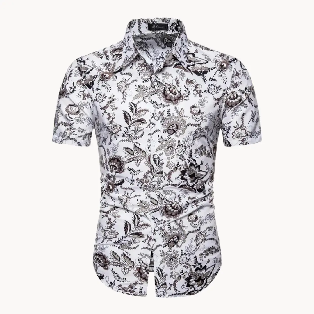 Floral Print Short Sleeve - Polo Shirt CASA LARO