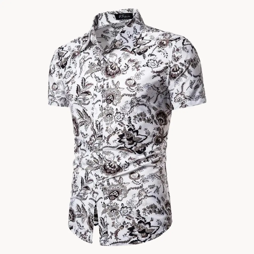 Floral Print Short Sleeve - Polo Shirt CASA LARO