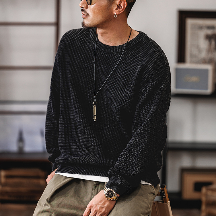 Grid Knit Pullover - Sweater CASA LARO MEN