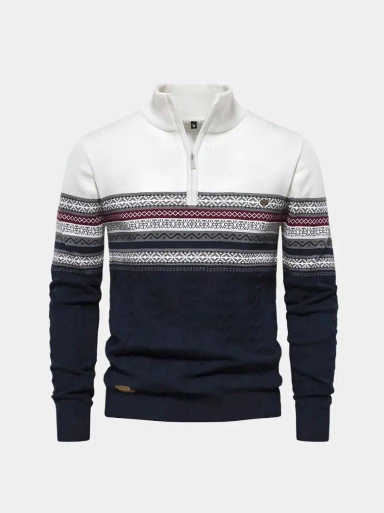 Half Zip Knit Pullover Sweater - Casa  Laro CASA LARO