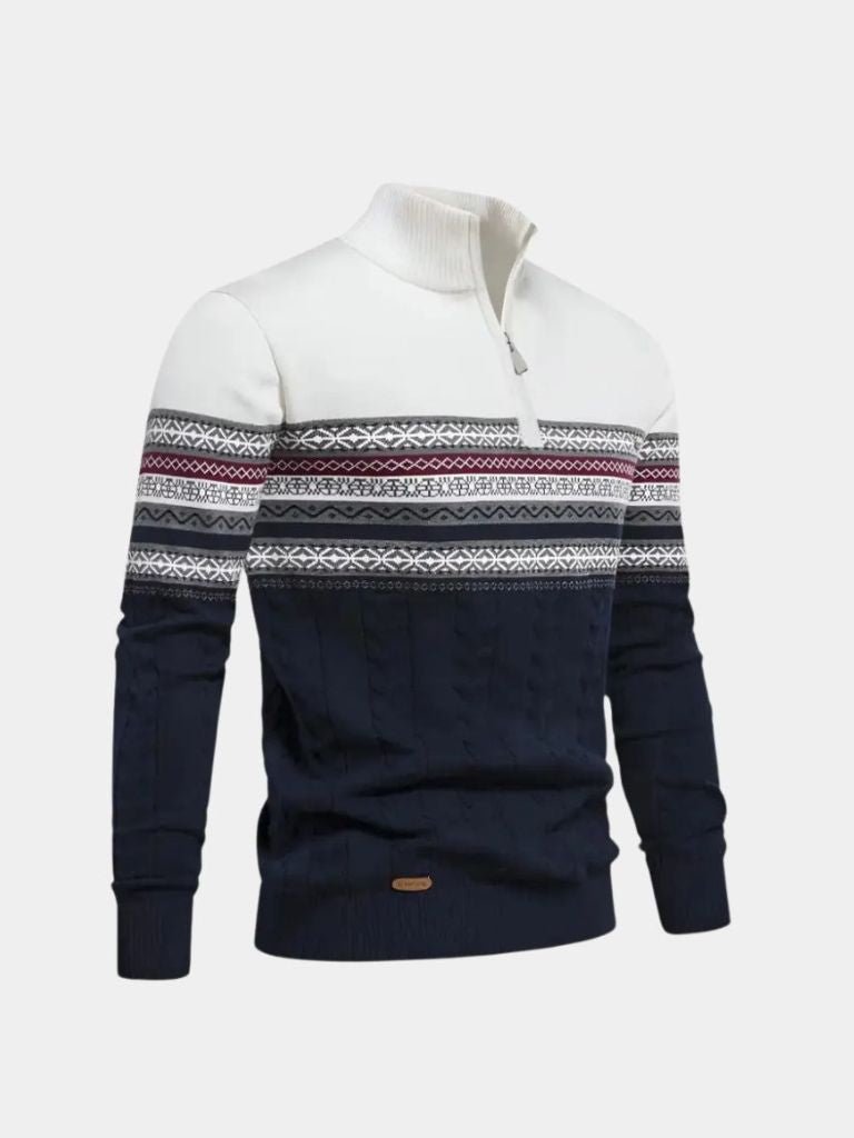Half Zip Knit Pullover Sweater - Casa  Laro CASA LARO