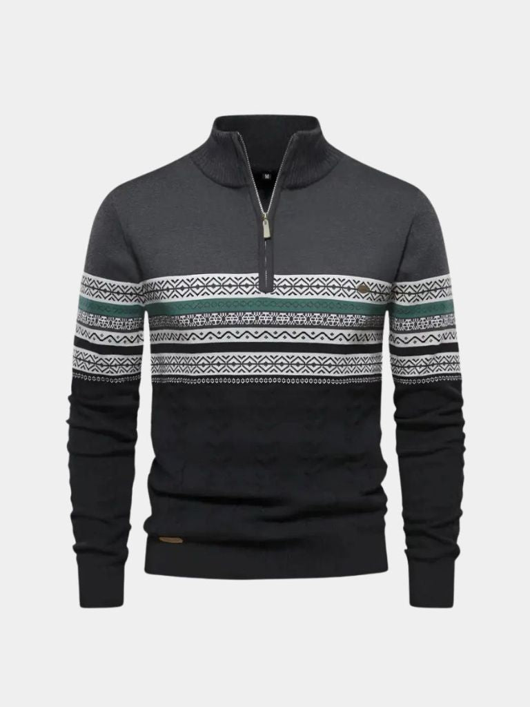 Half Zip Knit Pullover Sweater - Casa  Laro CASA LARO