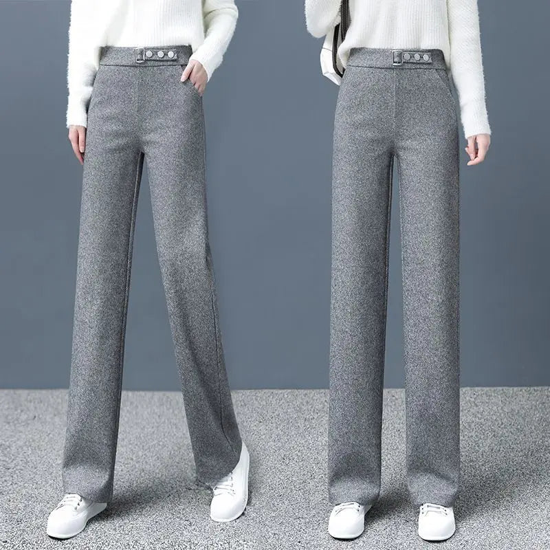 Herringbone Tailored Straight-Leg - Pants CASA LARO