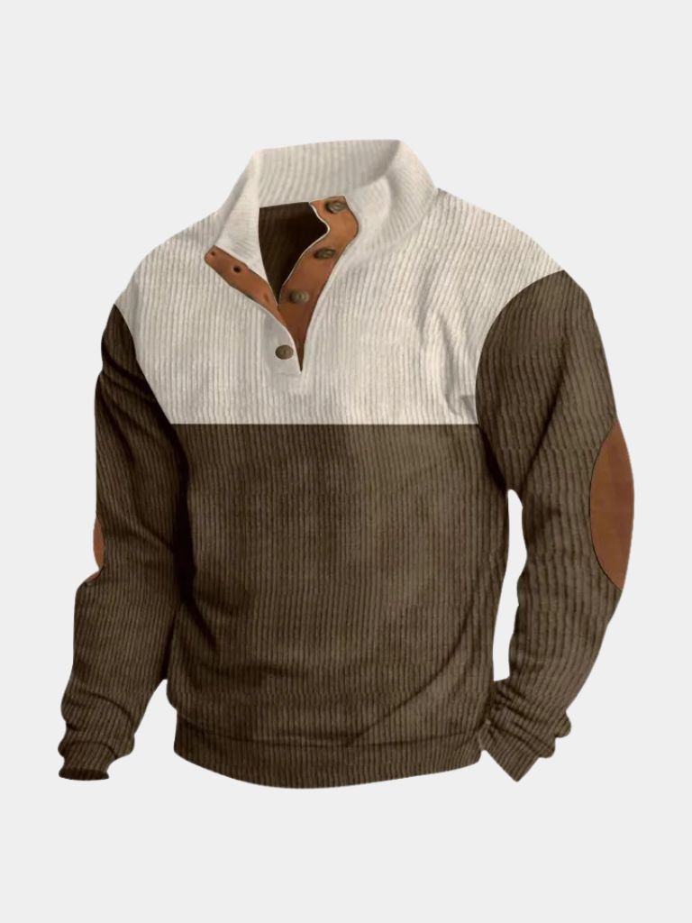 High Collar Corduroy Retro Pullover - Casa  Laro CASA LARO
