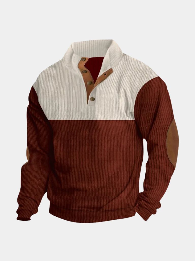 High Collar Corduroy Retro Pullover - Casa  Laro CASA LARO