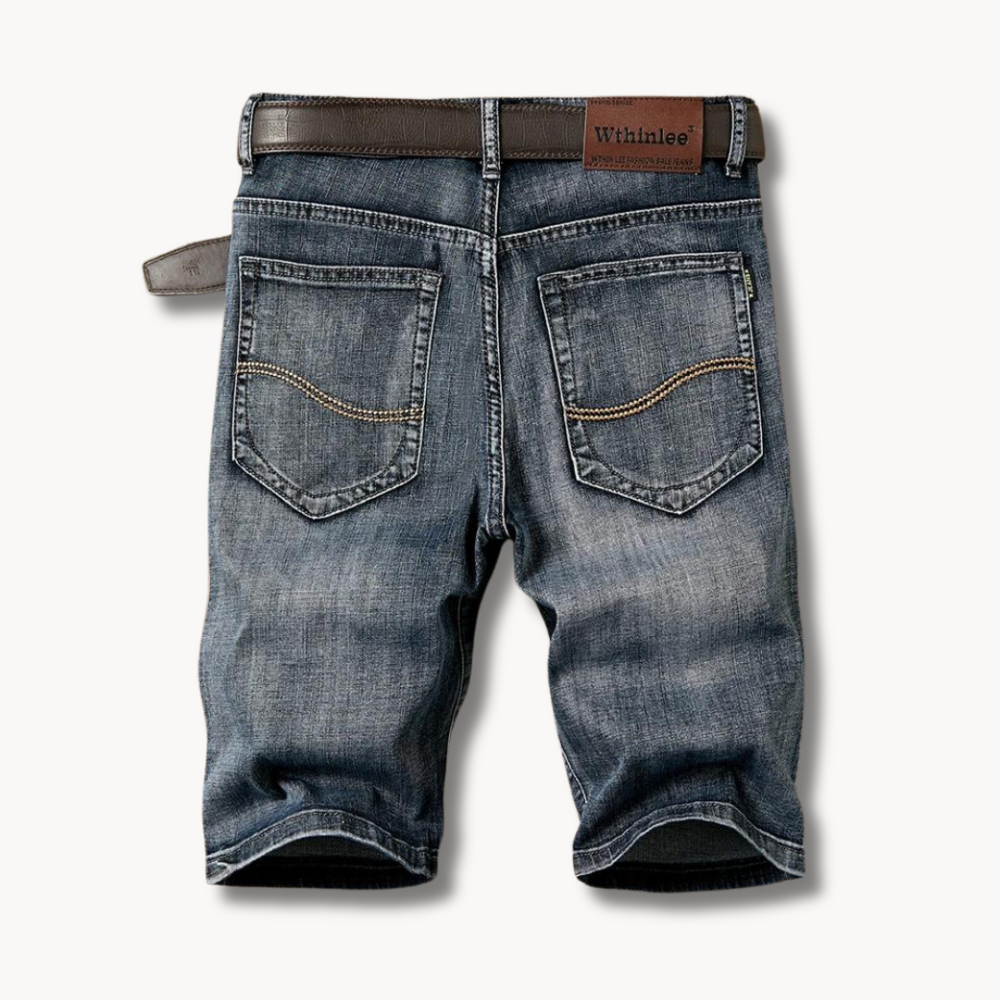 High-Rise Light Wash Frayed Hem - Denim Shorts CASA LARO MEN
