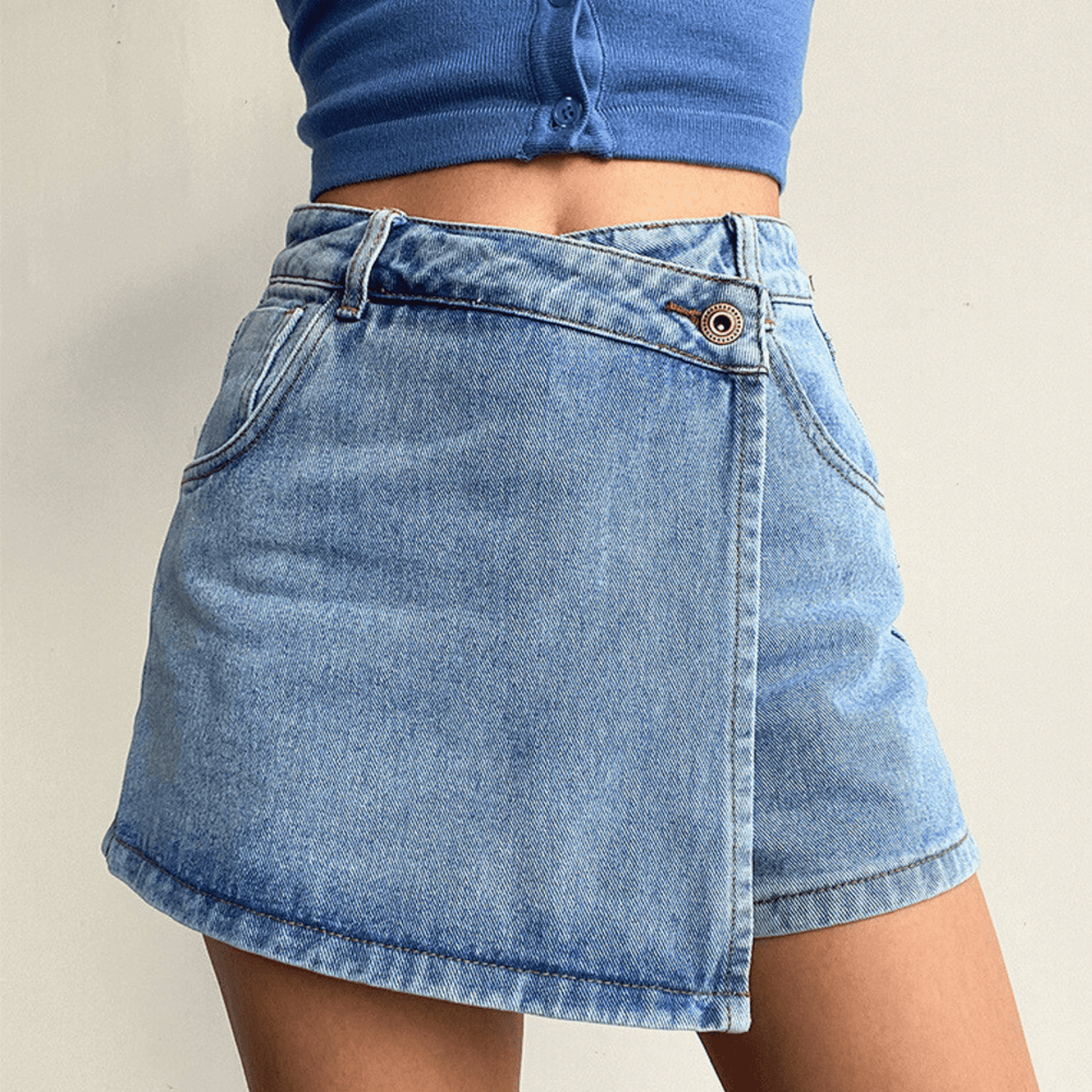 High-Waist Denim Mini - Skort CASA LARO