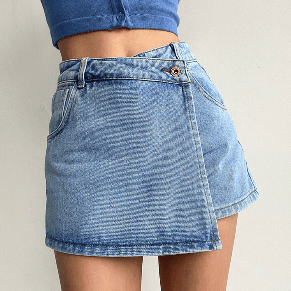 High-Waist Denim Mini - Skort CASA LARO