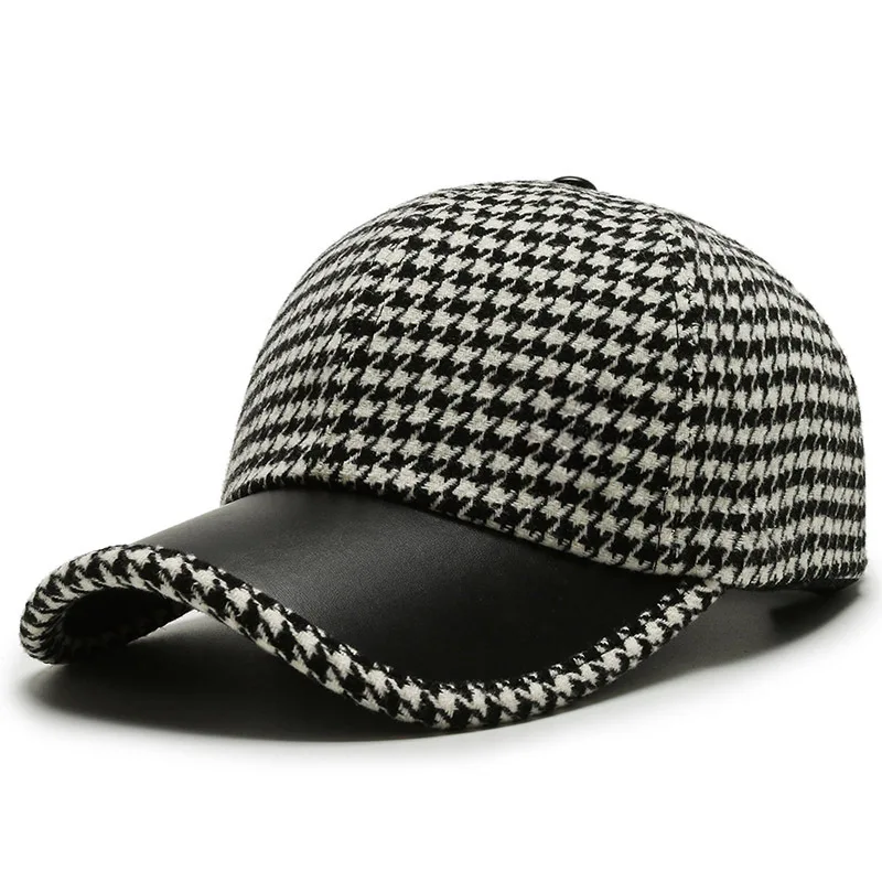Houndstooth Leather - Cap CASA LARO MEN
