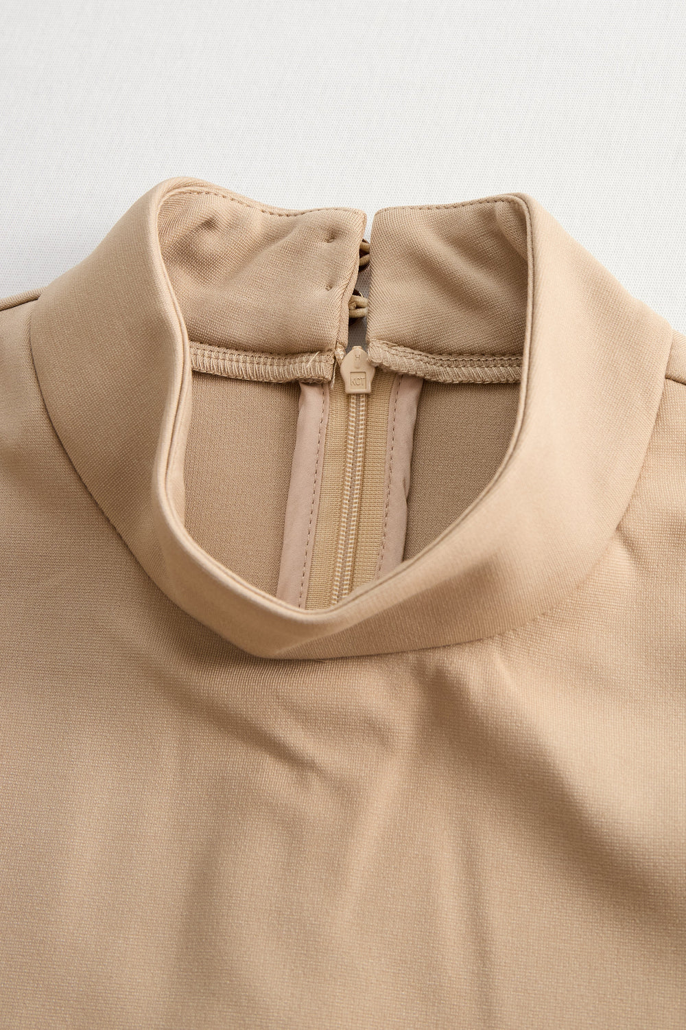 Sophisticated Beige Belted Dress SN