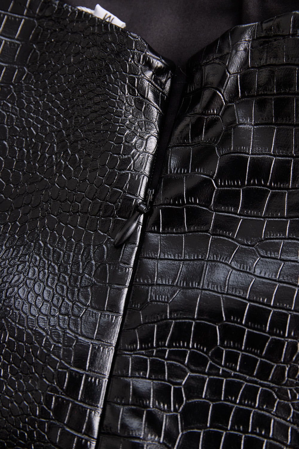 Chic Croc-Effect Faux Leather Halter Mini Dress HWT