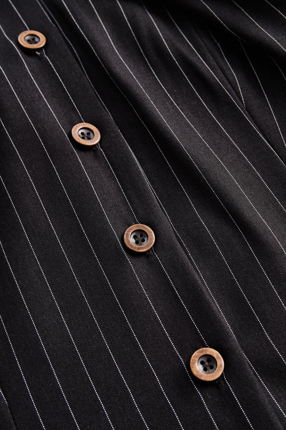 Pinstripe Top With Contrast Collar And Button Front HWT