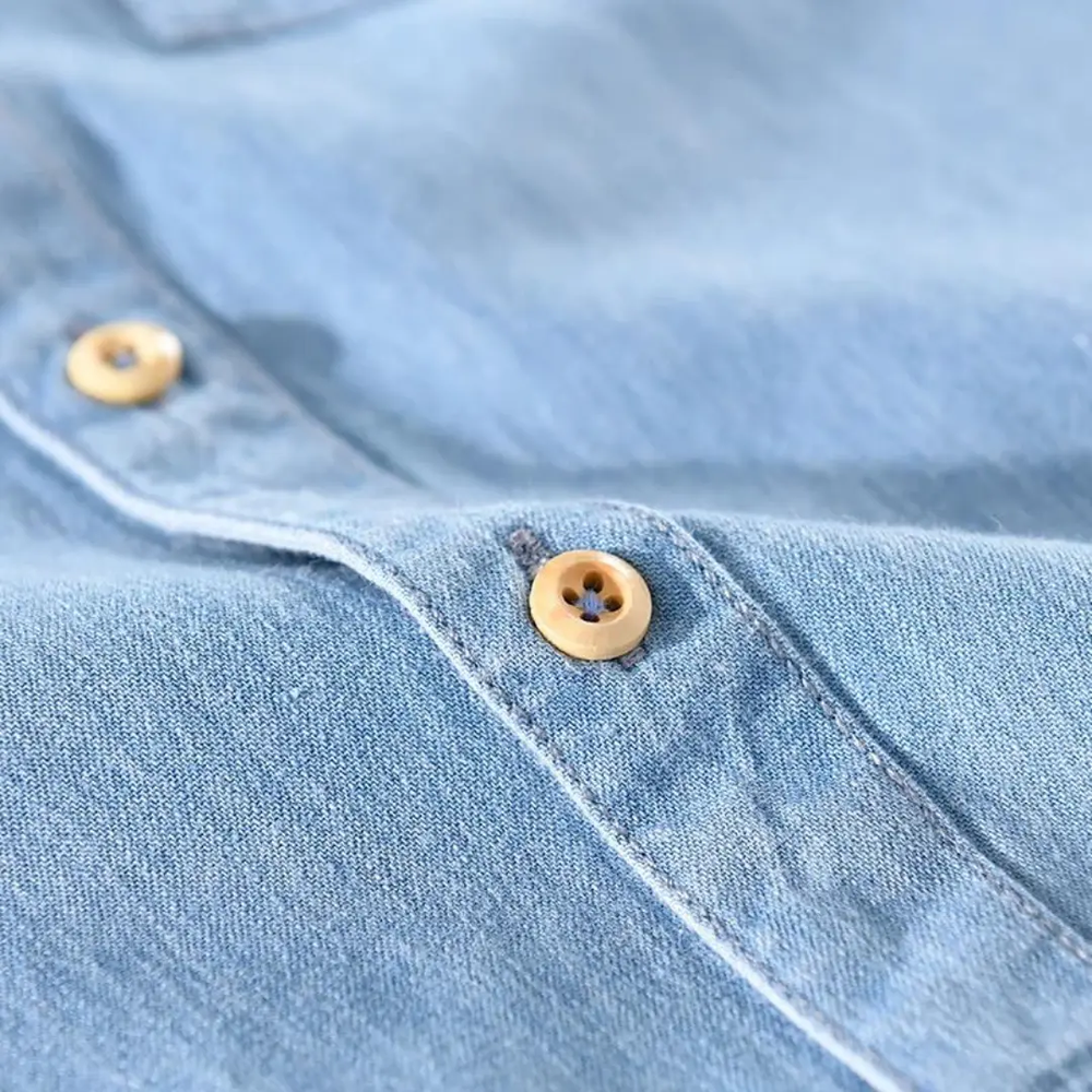 Indigo Denim Point Collar - Shirt CASA LARO