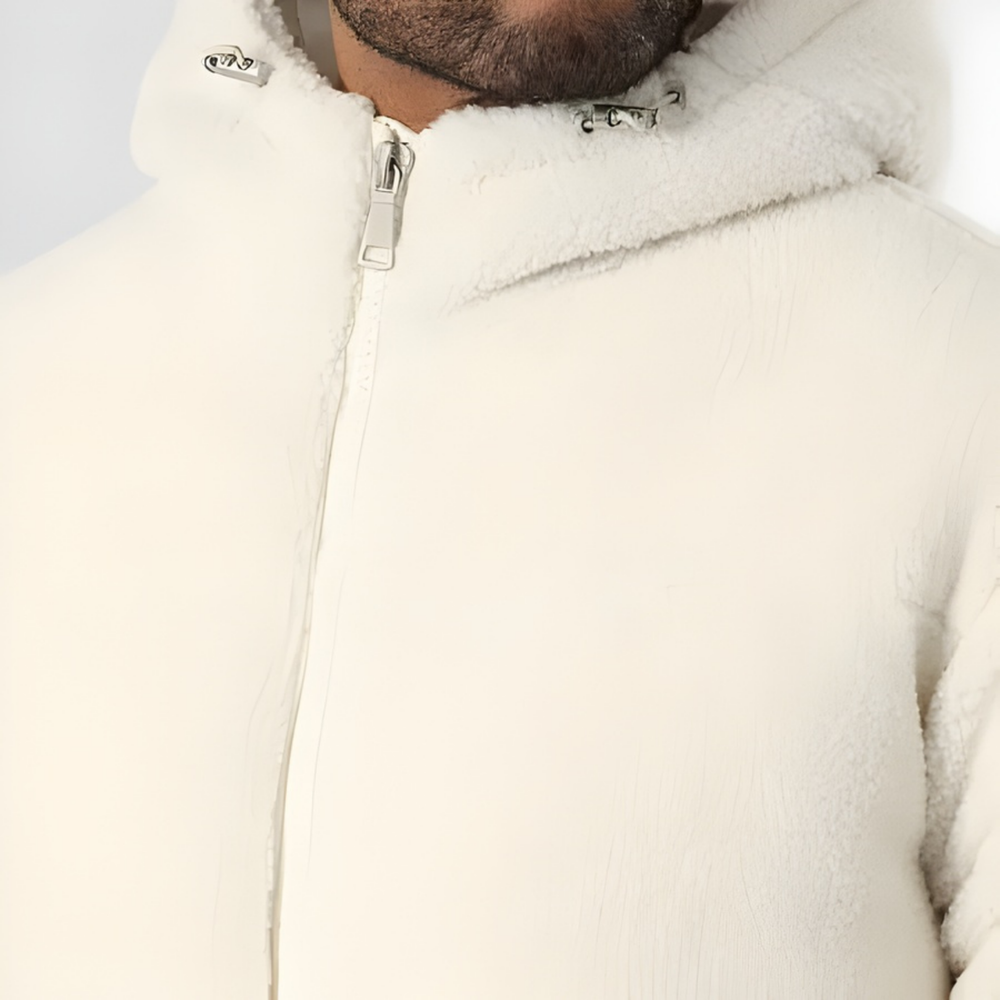 Kareem - Doudoune Sherpa Hooded Jacket Light Beige CASA LARO MEN