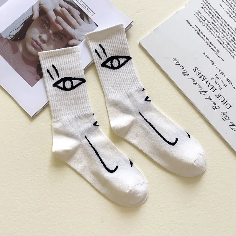 Line Art Cotton Crew - Socks CASA LARO
