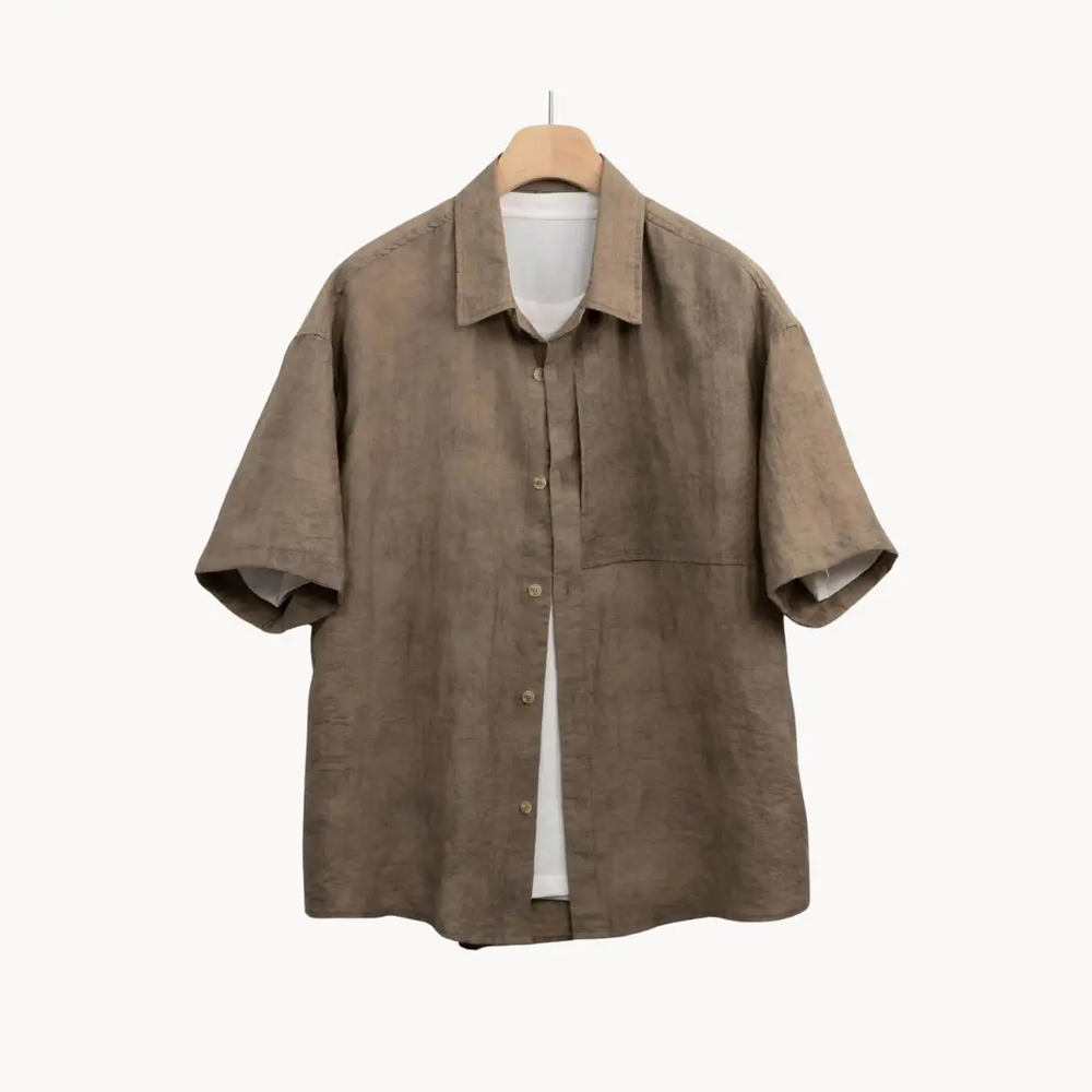 Linen Camp Collar - Shirt CASA LARO