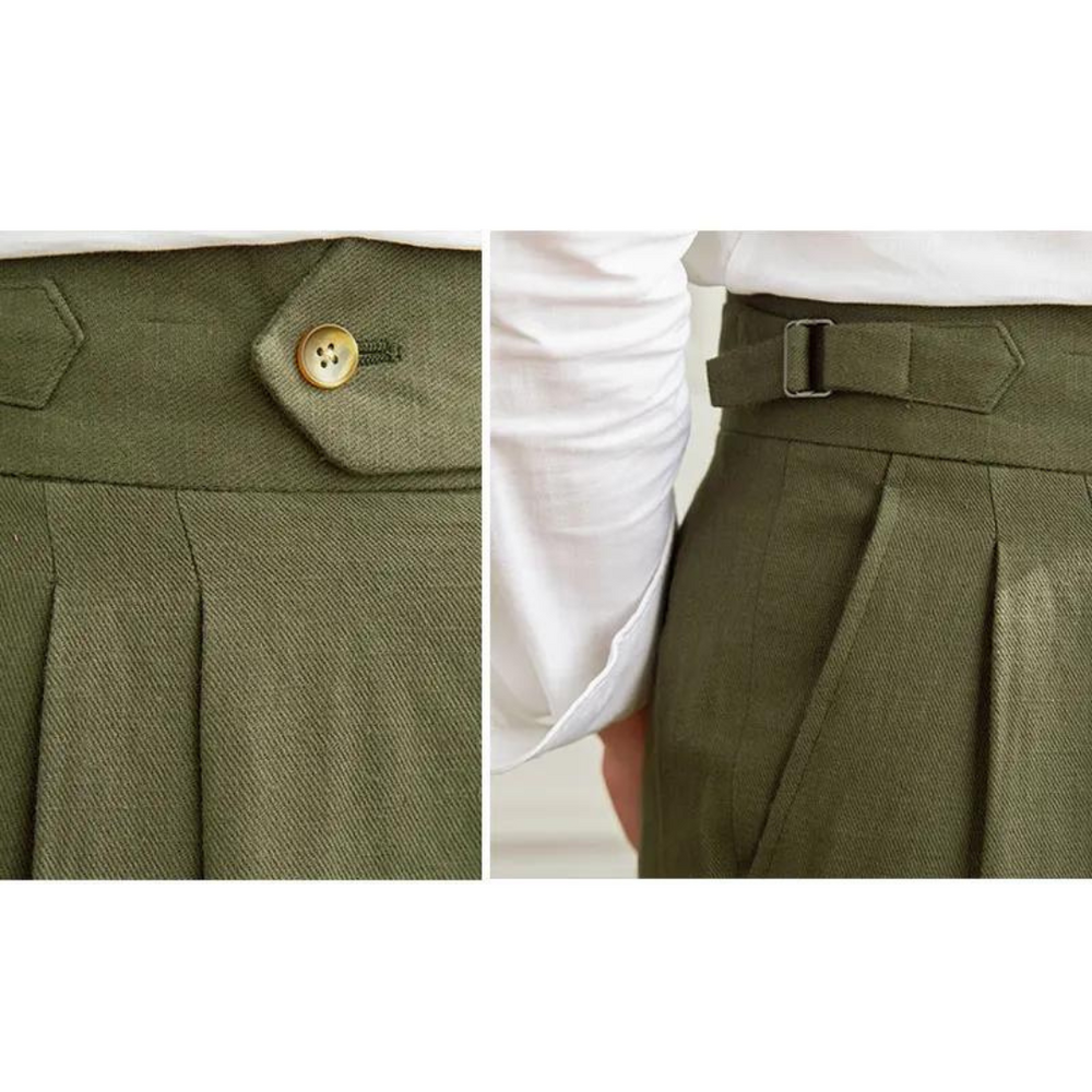 Linen-Cotton - Pleated Trouser CASA LARO