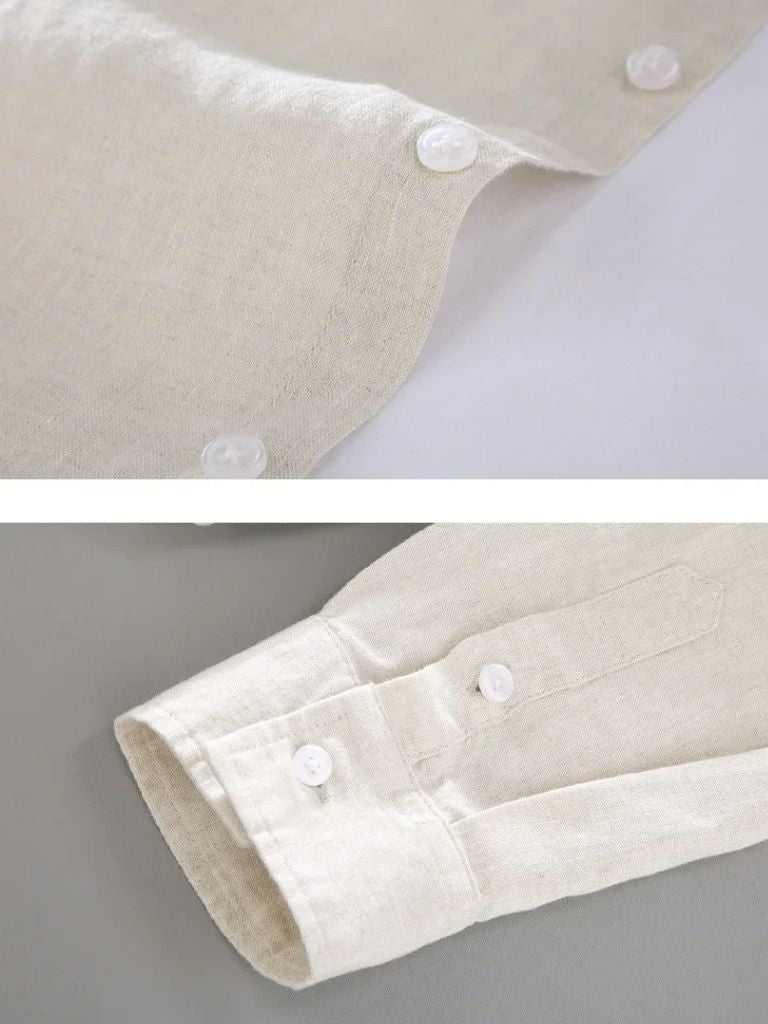 Long Sleeve Essential Linen Shirt - Casa  Laro CASA LARO