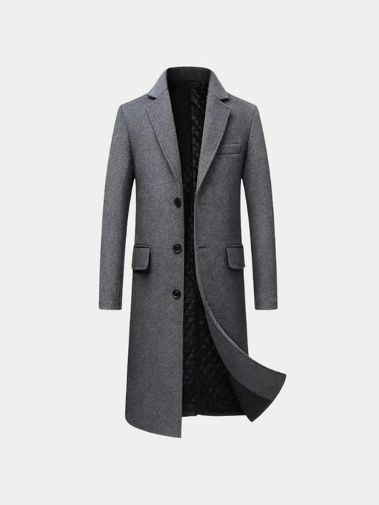 Mens Wool Blend Trench Coat - Casa  Laro CASA LARO