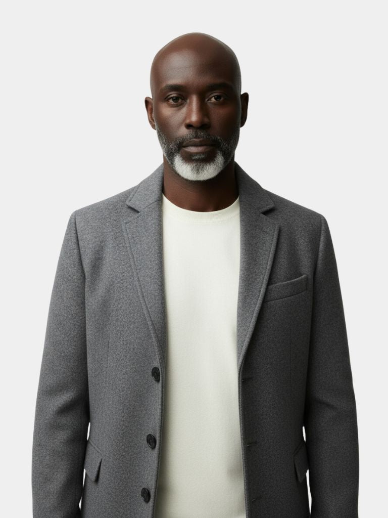 Mens Wool Blend Trench Coat - Casa  Laro CASA LARO