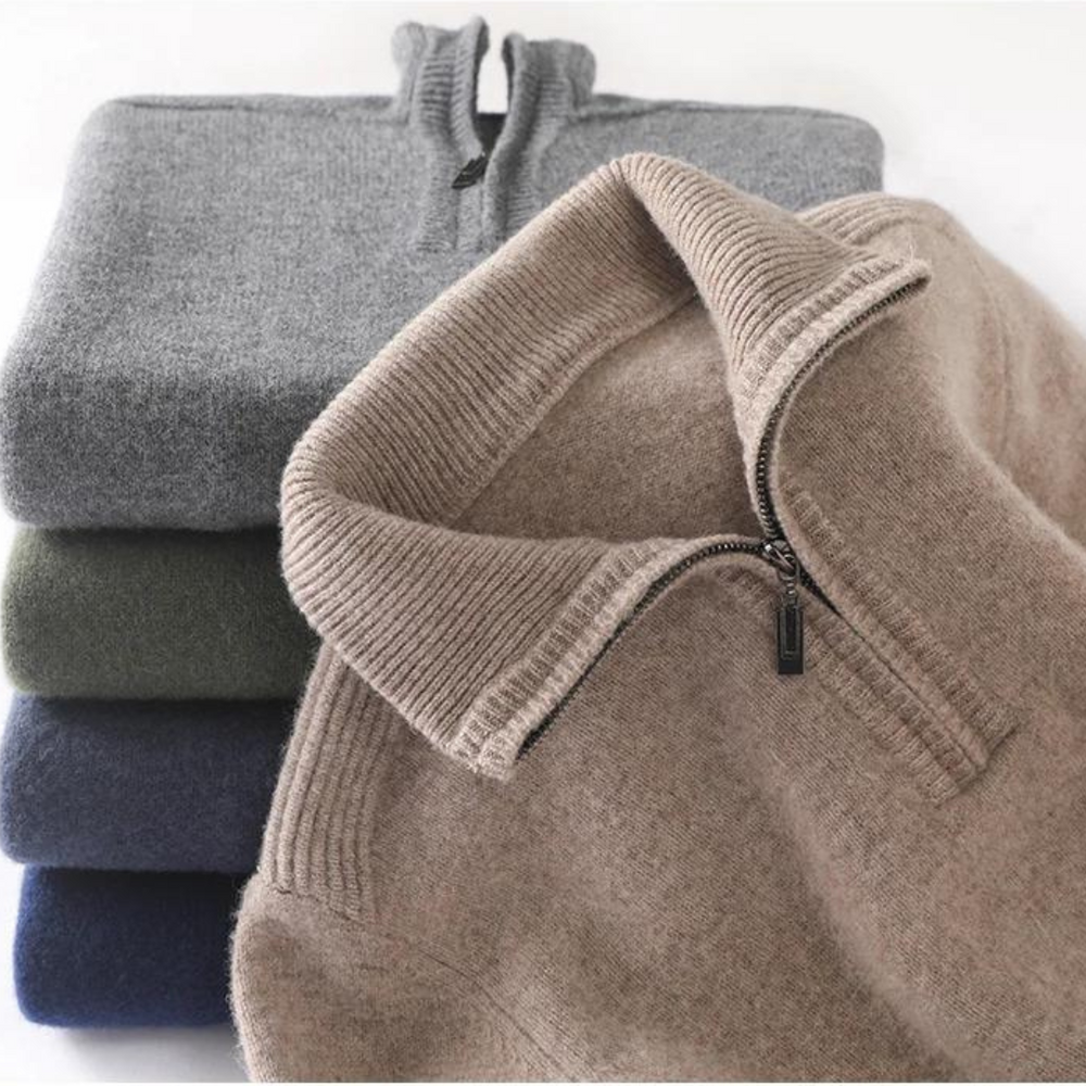 Merino Wool Quarter Zip - Sweater CASA LARO MEN