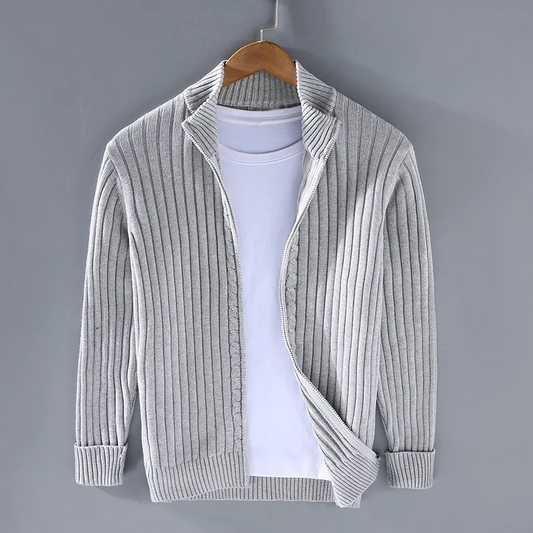Merino Wool Zip Front - Cardigan CASA LARO MEN