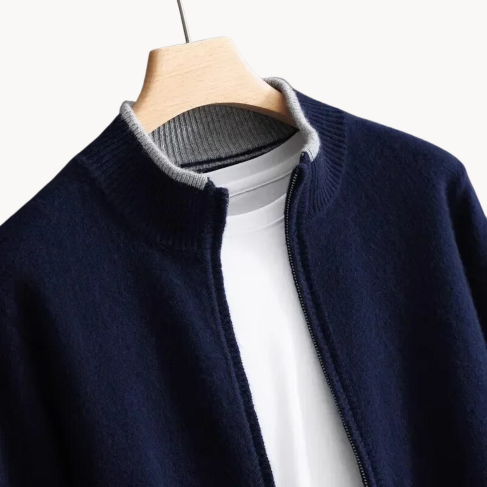 Merino Wool Zip Front - Sweater CASA LARO MEN