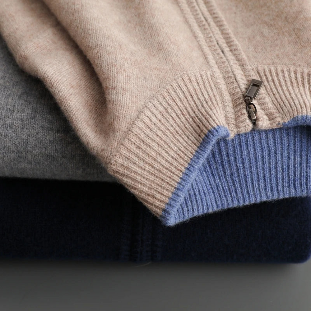 Merino Wool Zip Front - Sweater CASA LARO MEN