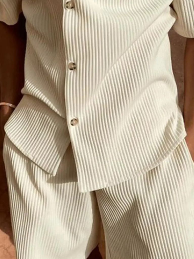Minimalist Corduroy Set Shorts and Shirt - Casa  Laro CASA LARO