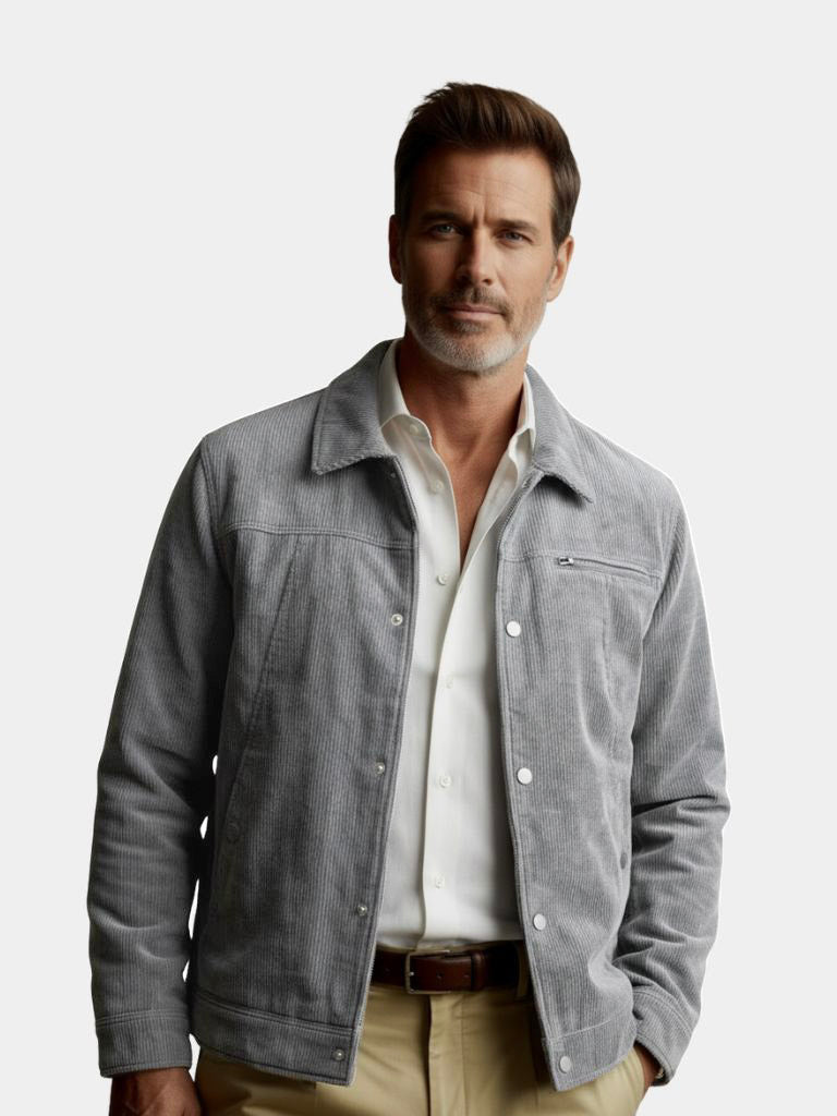 Minimalist Corduroy Sherpa Jacket - Casa  Laro CASA LARO