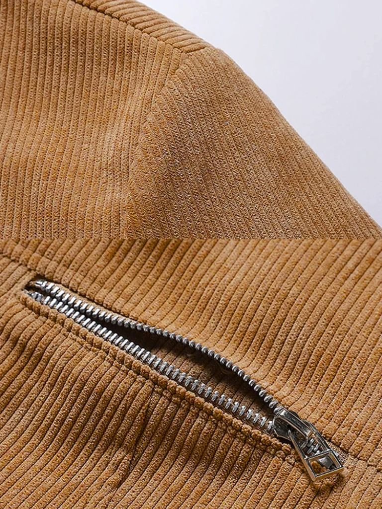 Minimalist Corduroy Sherpa Jacket - Casa  Laro CASA LARO