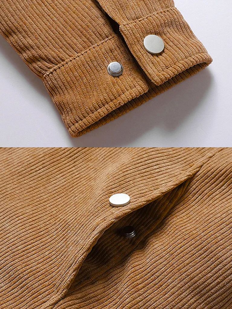 Minimalist Corduroy Sherpa Jacket - Casa  Laro CASA LARO