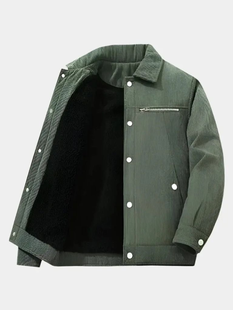 Minimalist Corduroy Sherpa Jacket - Casa  Laro CASA LARO