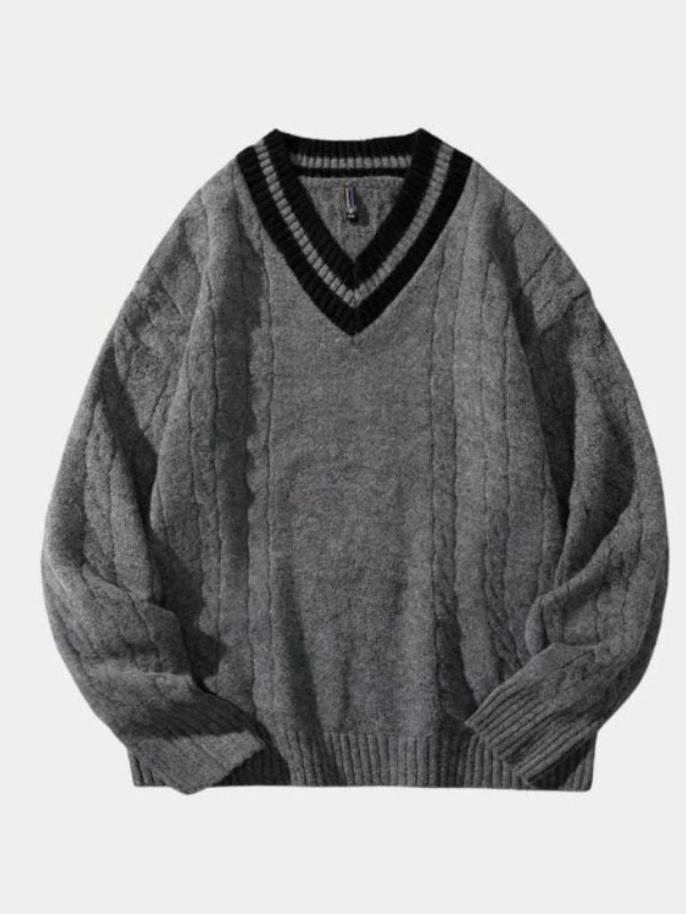 Minimalist V-Neck Sweater - Casa  Laro CASA LARO