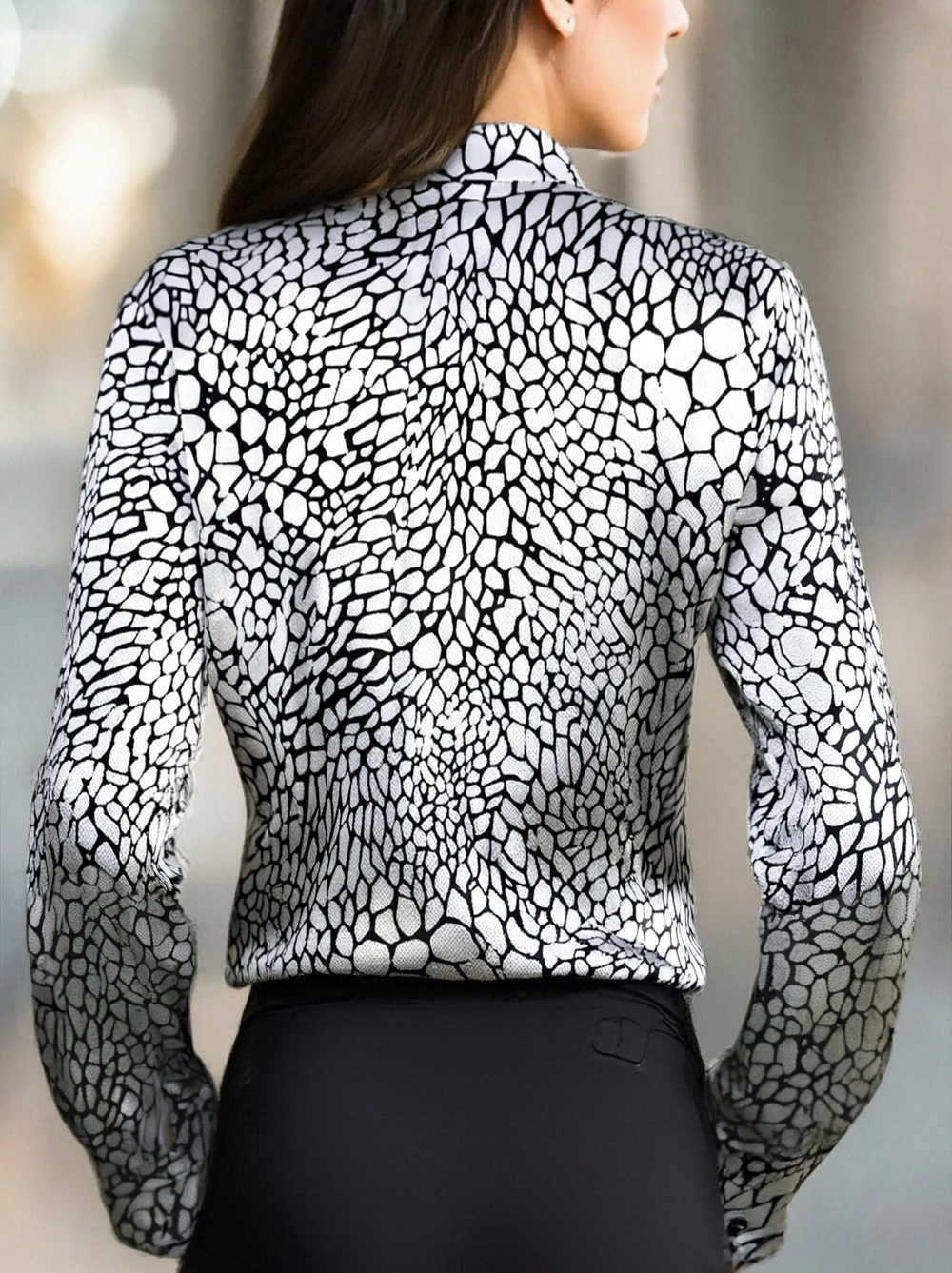 Modern Satin Printed Snake Pattern - Blouse CASA LARO
