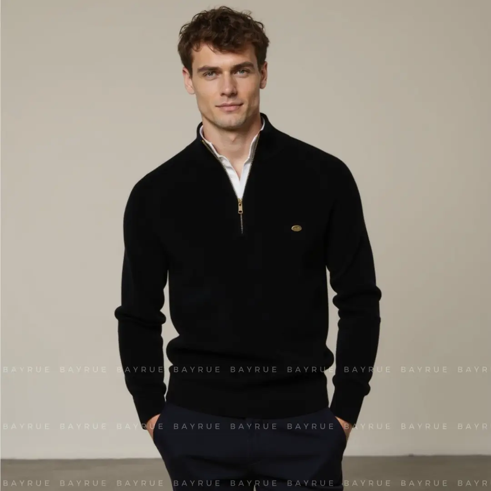 Moss Green Quarter Zip - Sweater CASA LARO