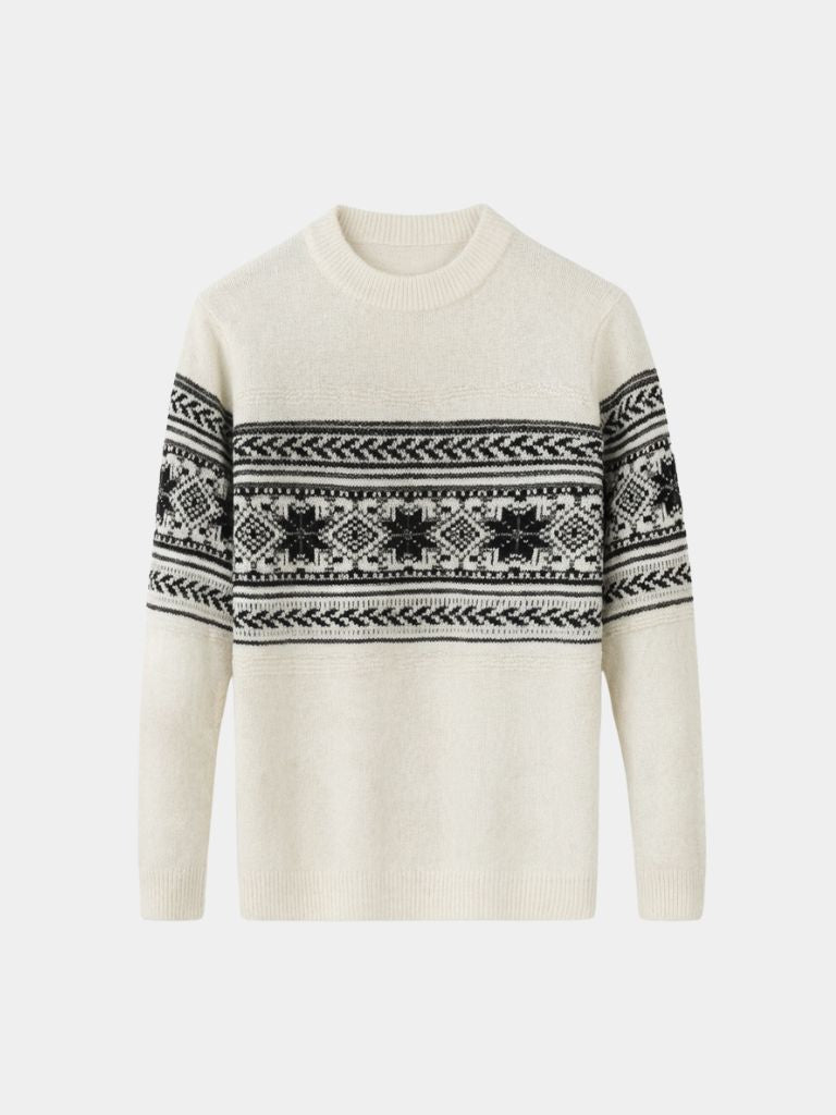 100% Wool Fair Isle Pullover Sweater Jumper - Casa  Laro CASA LARO