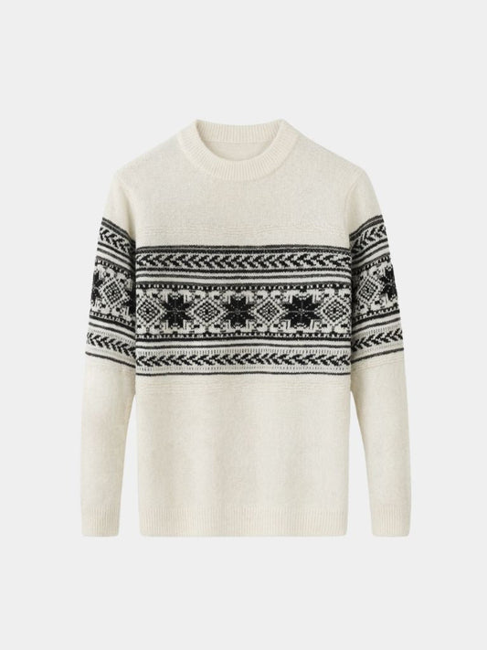 100% Wool Fair Isle Pullover Sweater Jumper - Casa  Laro CASA LARO