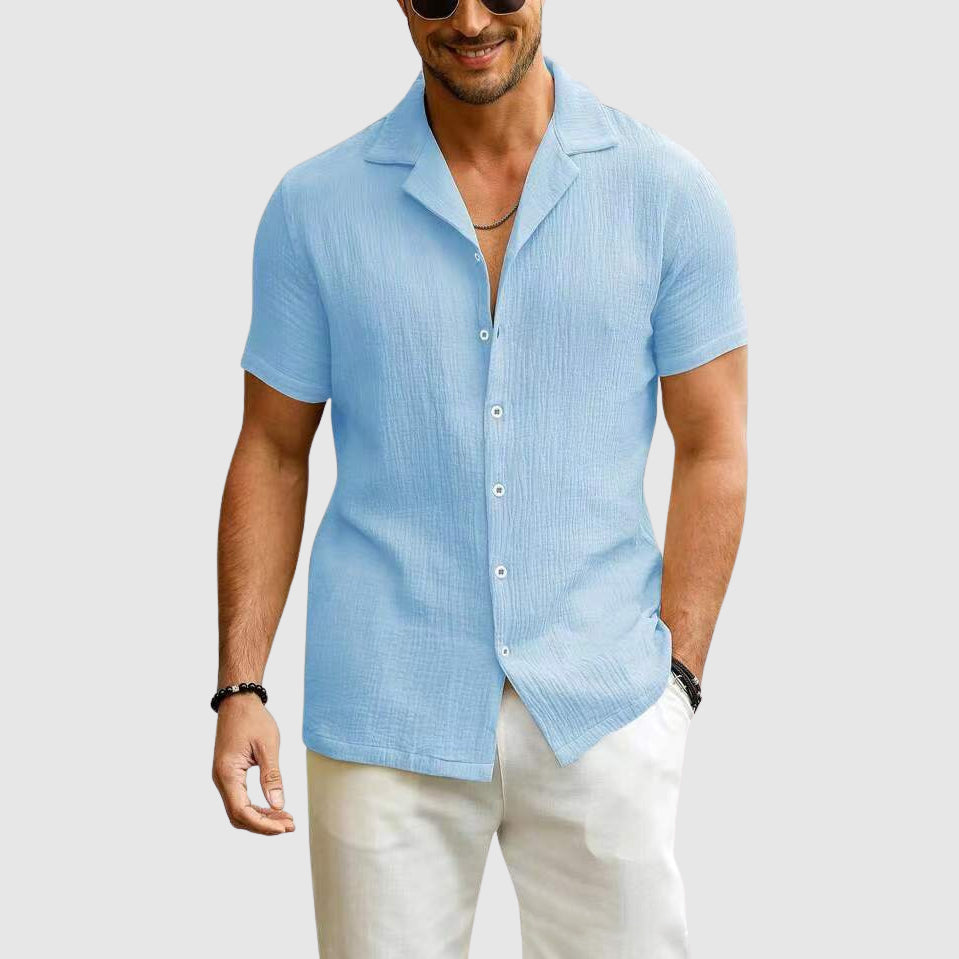Naples Bay Lightweight Cotton Button-Up - Shirt CASA LARO MEN