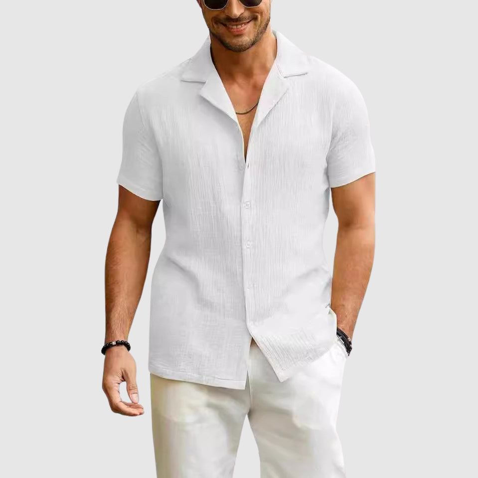 Naples Bay Lightweight Cotton Button-Up - Shirt CASA LARO MEN