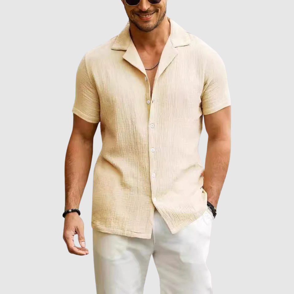 Naples Bay Lightweight Cotton Button-Up - Shirt CASA LARO MEN