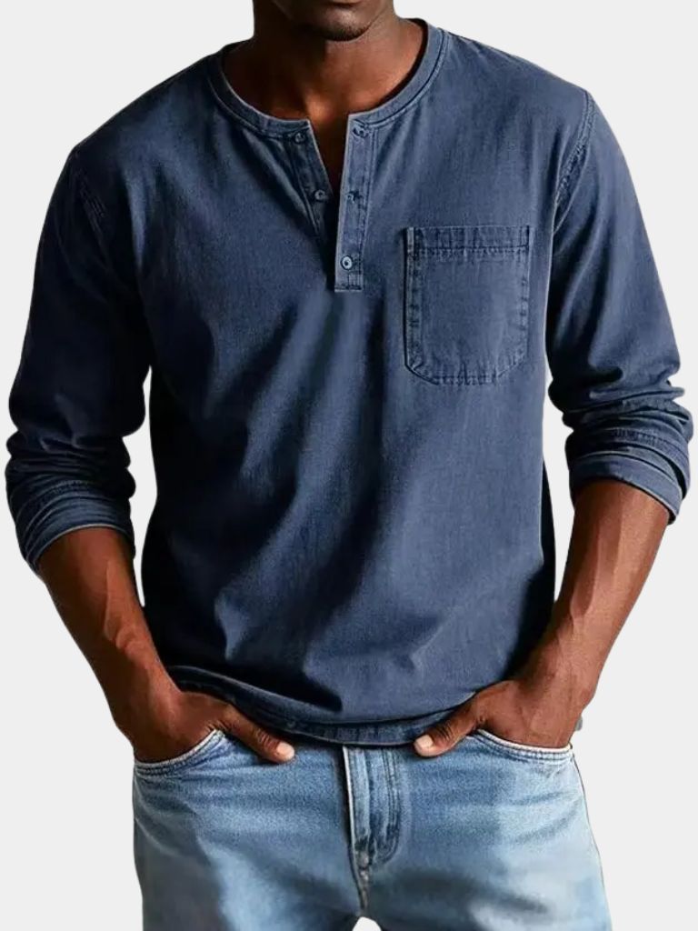 Nash Henley Long Sleeve Shirt – Casa  Laro CASA LARO