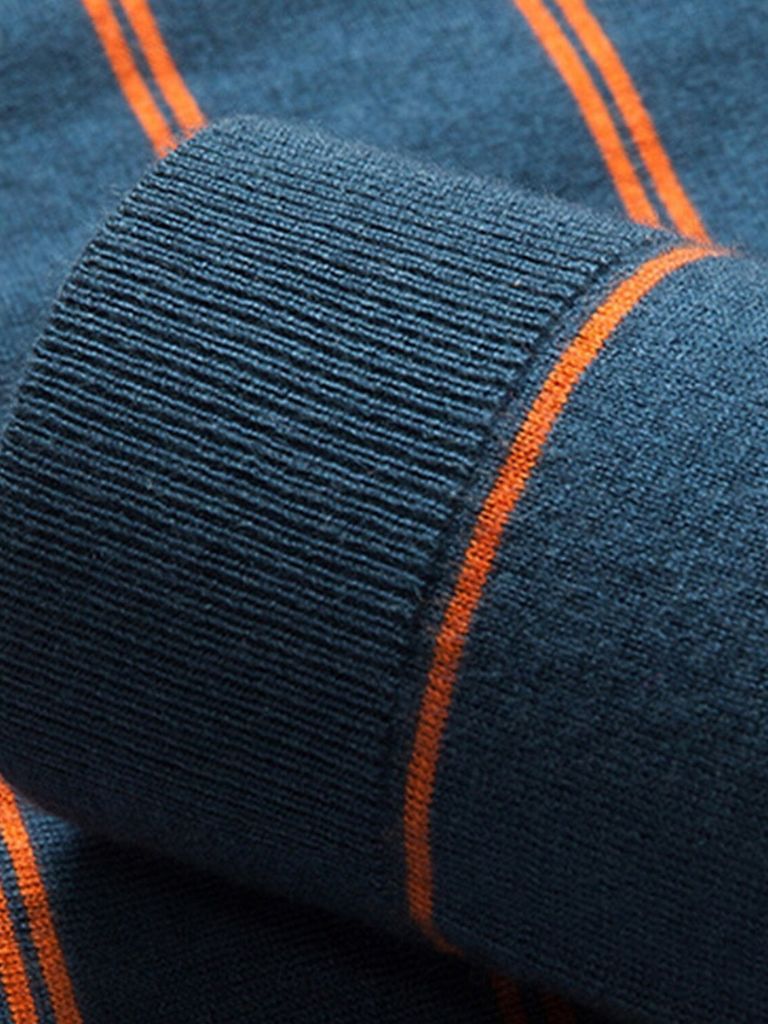 Navy Sunset Striped Polo - Casa  Laro CASA LARO