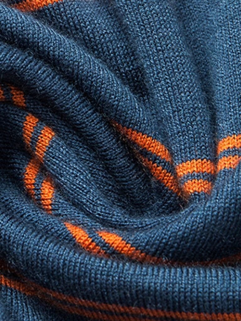 Navy Sunset Striped Polo - Casa  Laro CASA LARO