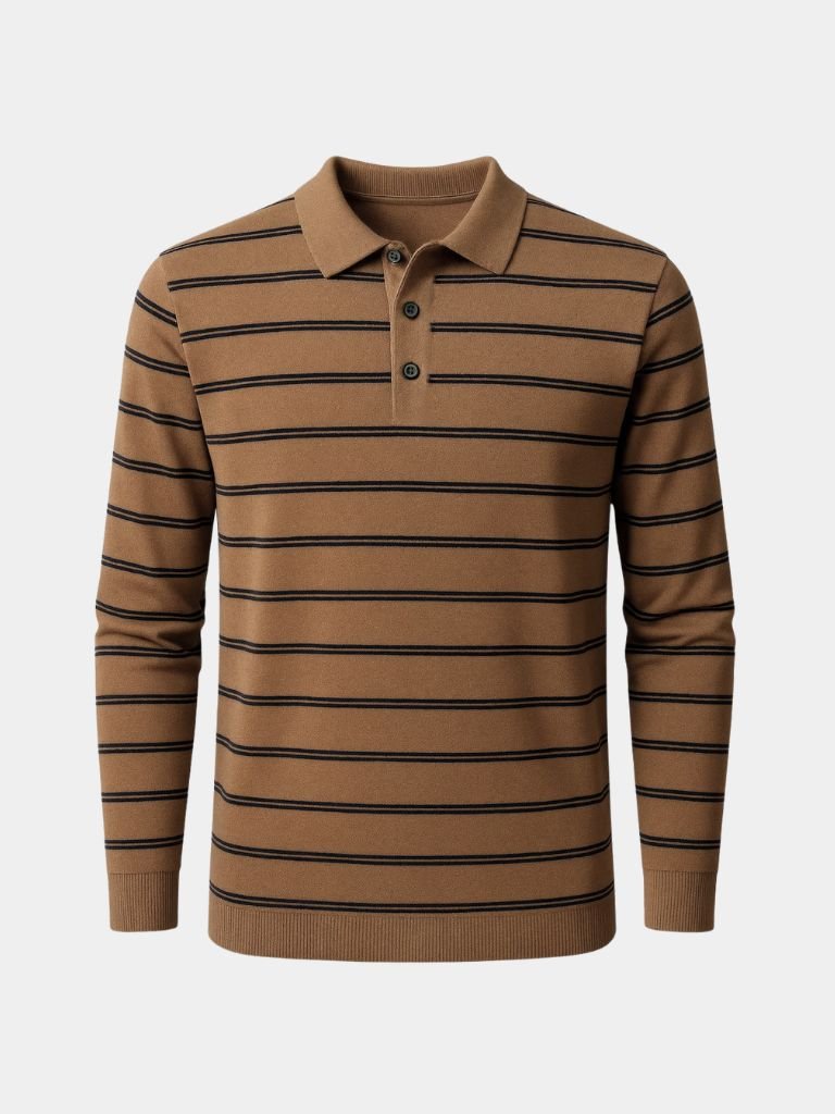 Navy Sunset Striped Polo - Casa  Laro CASA LARO