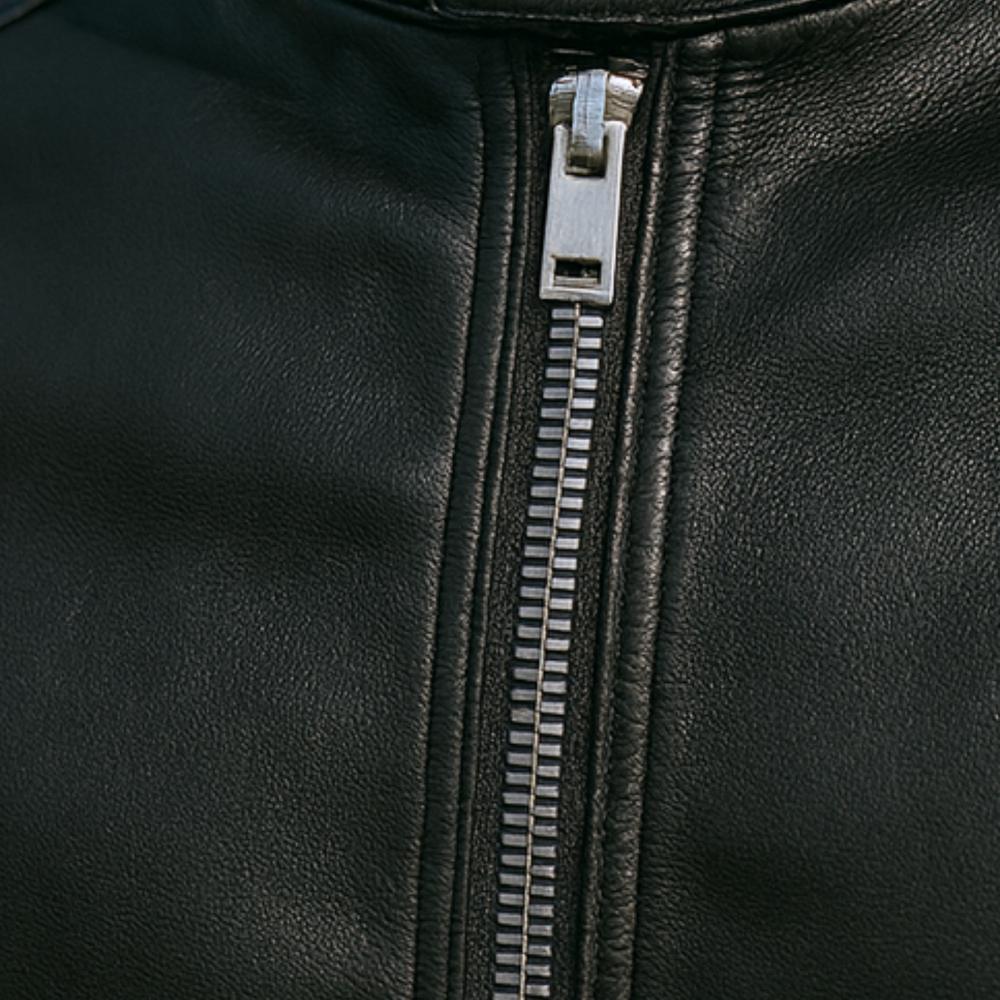 Neil - Standing Collar Leather Jacket CASA LARO MEN