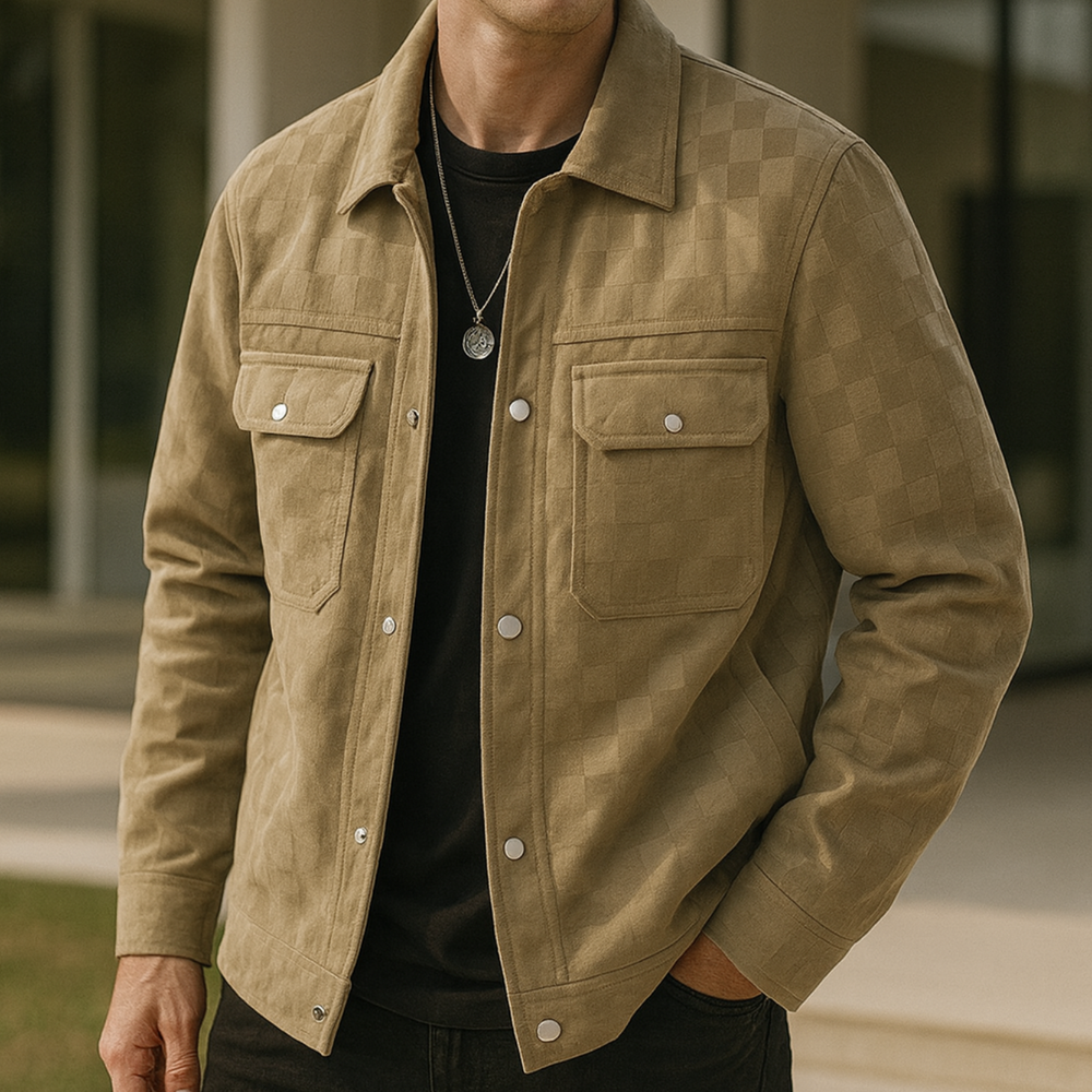 Nico - Checkered Suede Jacket CASA LARO MEN