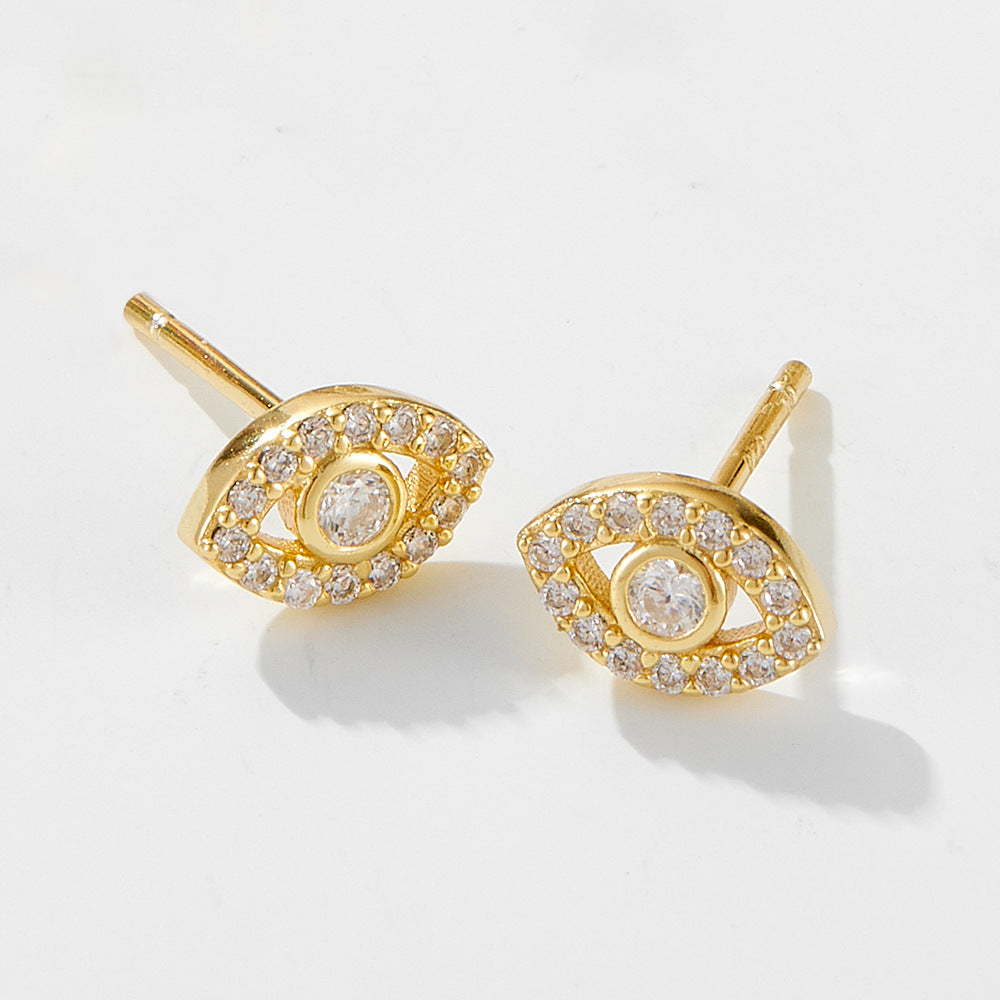 Evil Eye Sterling Silver Stud Earrings Carly Jewelry
