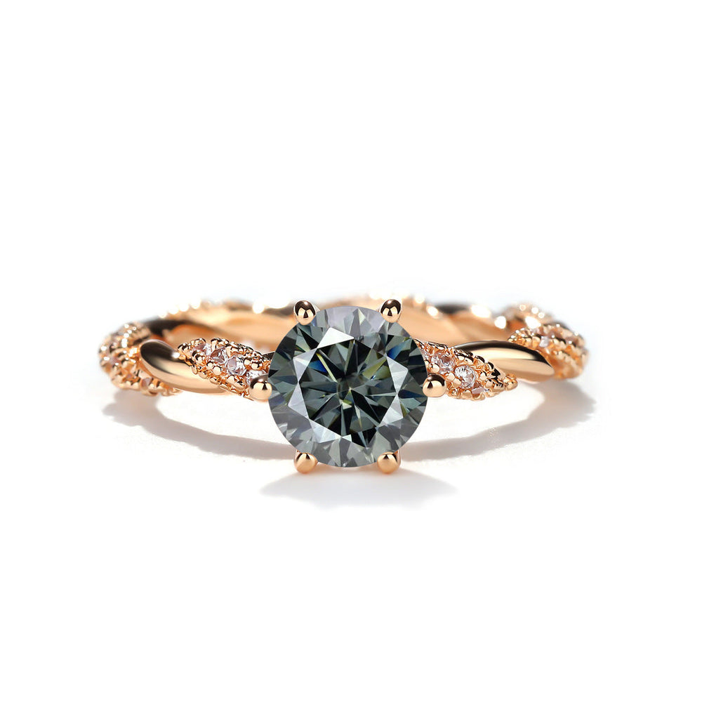 1 Carat Moissanite Twist Engagement Ring in Sterling Silver Shine of Diamond