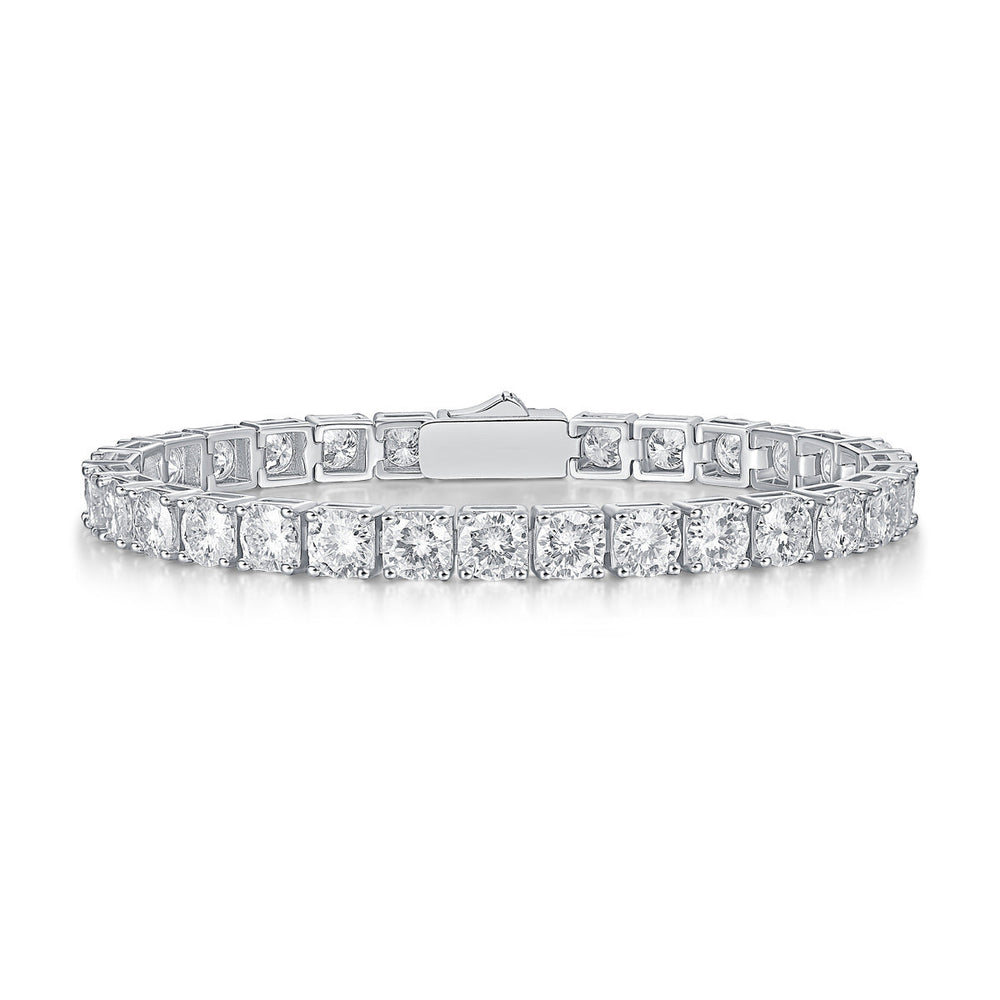 Classic Round Cut Moissanite Sterling Silver Tennis Bracelet shine of diamond